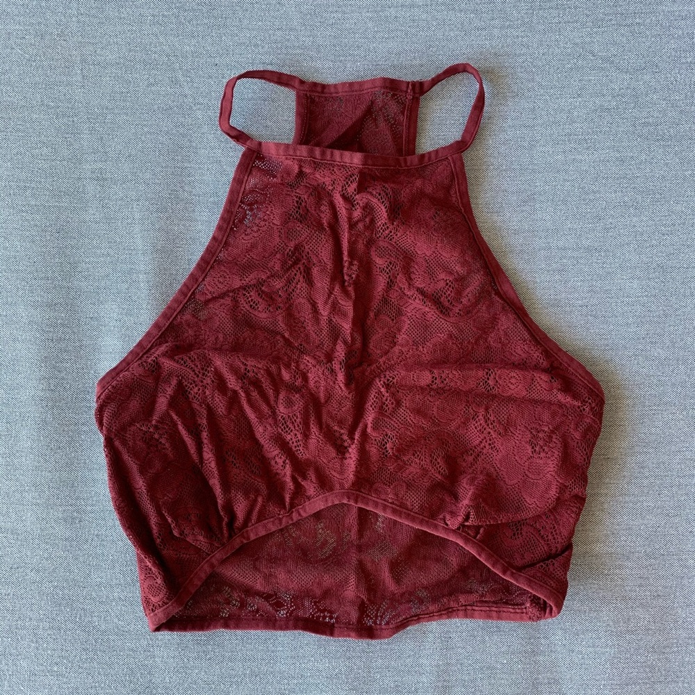EXPRESS High Neck Burgundy Bralette